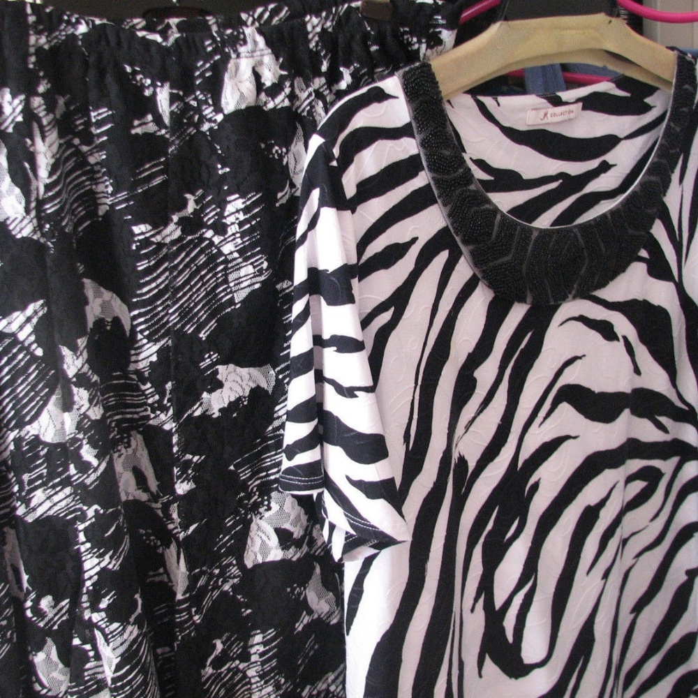 Dress JM Collection 2 Piece Dress Outfit Black&WHT